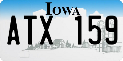 IA license plate ATX159