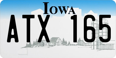 IA license plate ATX165