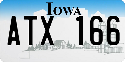 IA license plate ATX166