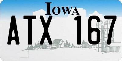 IA license plate ATX167