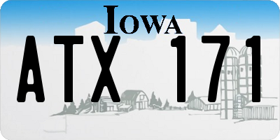 IA license plate ATX171