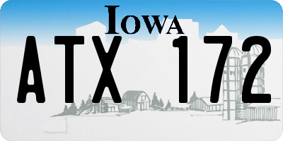 IA license plate ATX172