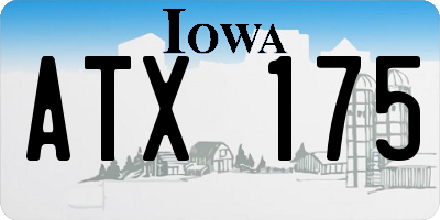 IA license plate ATX175