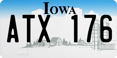IA license plate ATX176