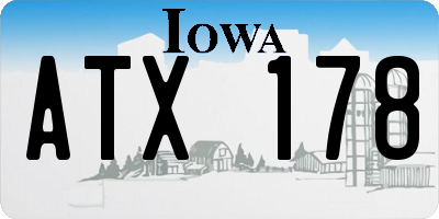 IA license plate ATX178