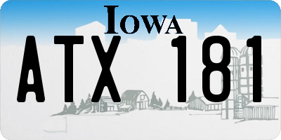 IA license plate ATX181