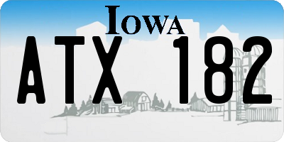 IA license plate ATX182
