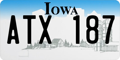 IA license plate ATX187