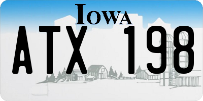 IA license plate ATX198