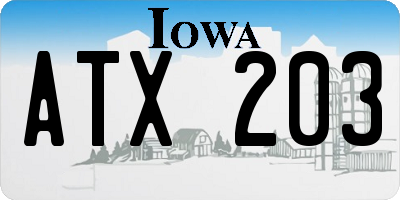 IA license plate ATX203