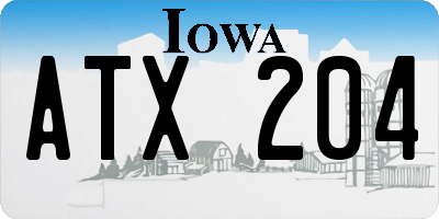 IA license plate ATX204