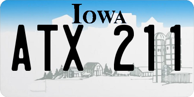 IA license plate ATX211