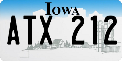 IA license plate ATX212