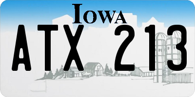 IA license plate ATX213