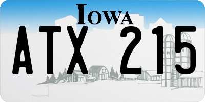 IA license plate ATX215