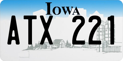 IA license plate ATX221