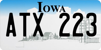IA license plate ATX223