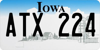 IA license plate ATX224
