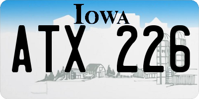 IA license plate ATX226