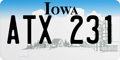 IA license plate ATX231