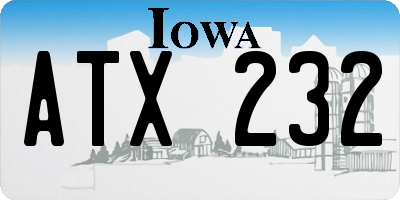 IA license plate ATX232