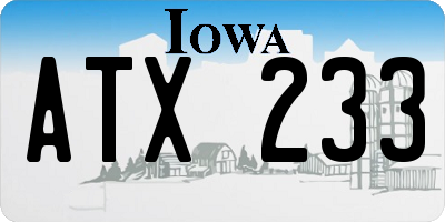 IA license plate ATX233