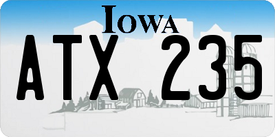 IA license plate ATX235
