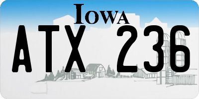 IA license plate ATX236