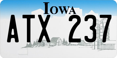 IA license plate ATX237