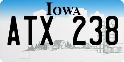 IA license plate ATX238