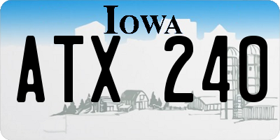 IA license plate ATX240