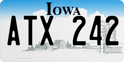 IA license plate ATX242