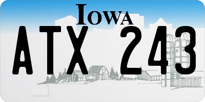 IA license plate ATX243