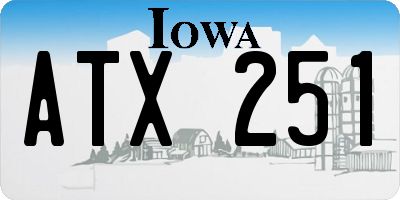 IA license plate ATX251