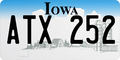 IA license plate ATX252