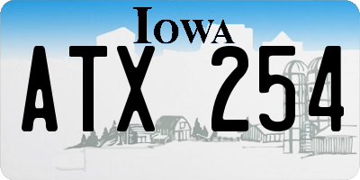 IA license plate ATX254