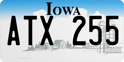 IA license plate ATX255