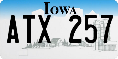IA license plate ATX257