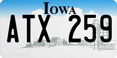IA license plate ATX259