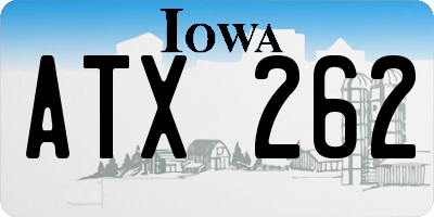 IA license plate ATX262