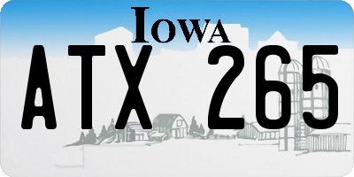 IA license plate ATX265