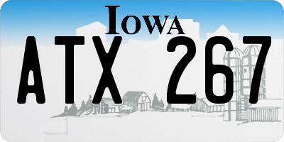 IA license plate ATX267