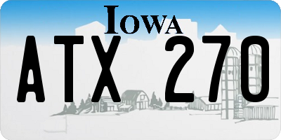 IA license plate ATX270