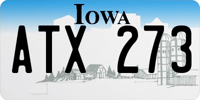 IA license plate ATX273