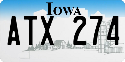 IA license plate ATX274