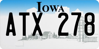 IA license plate ATX278