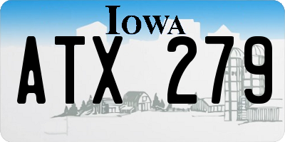 IA license plate ATX279