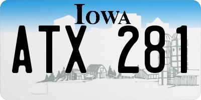 IA license plate ATX281