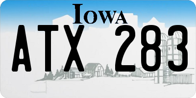 IA license plate ATX283