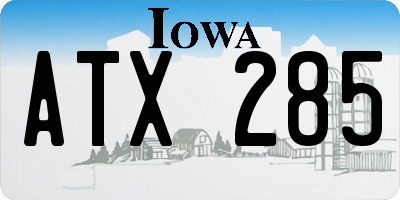 IA license plate ATX285